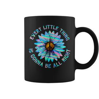 Every Little Thing Is Gonna Be Alright Hippie Flower Coffee Mug - Thegiftio UK