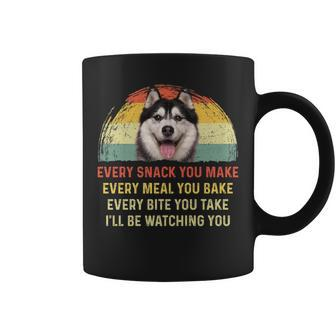 Every Snack You Make Husky Dog Mom Dog Dad Retro Coffee Mug - Monsterry UK
