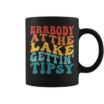 Everybody In The Lake Getting Tipsy Retro Groovy Lake Life Coffee Mug - Seseable