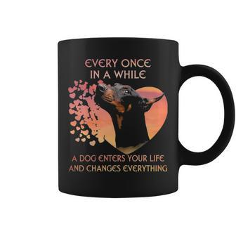 Everyce In A While A Dog Enters Your Life Doberman Coffee Mug | Mazezy