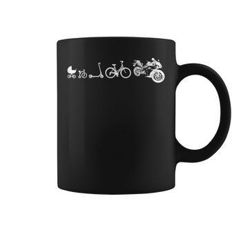 Evolution des Bikers Schwarzes Tassen, Motorrad und Fahrrad Design - Seseable