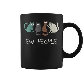 Ew People Black Cat Cute Meowy Kitty Cat Lover Coffee Mug - Monsterry