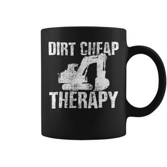 Excavator Dirt Cheap Therapy Bulldozer Vintage Coffee Mug | Mazezy