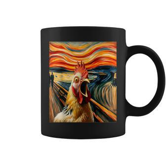 Expressionist Scream Chicken Lovers Artistic Chicken Coffee Mug - Monsterry UK