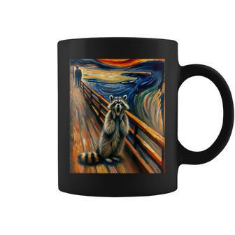 Expressionist Scream Raccoon Lovers Artistic Raccoon Coffee Mug - Seseable