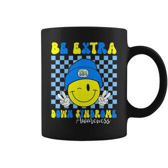 Be Extra Down Syndrome Awareness Yellow And Blue Smile Face Coffee Mug - Monsterry UK