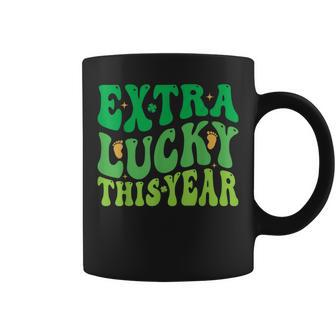 Extra Lucky This Year Pregnancy Reveal St Patrick's Day Coffee Mug | Mazezy