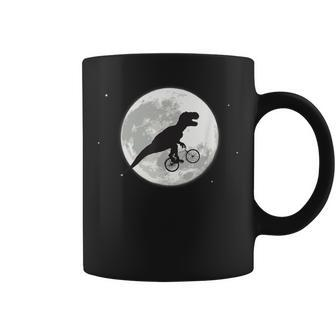 Extra Trexial An Alien T-Rex On Moonlit Bike Ride Coffee Mug - Monsterry