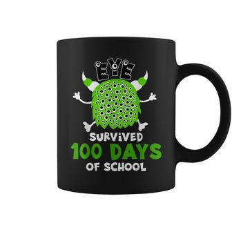 Eye Survived 100 Days Cute Monster 100 Days Of School Coffee Mug - Monsterry AU
