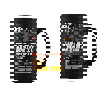 F-14 Tomcat Naval Fighter Jet Diagram Graphic Coffee Mug - Seseable