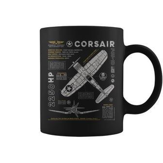 F4u Corsair Ww2 Fighter Plane Us Wwii Warbird Vintage Coffee Mug - Monsterry AU