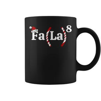 Fa La 8 Christmas Math Teacher Santa Hat Xmas Pajamas Coffee Mug - Seseable