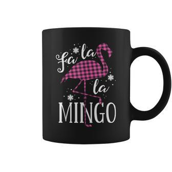 Fa La La Mingo Flamingo Christmas Pink Plaid Women Coffee Mug - Monsterry