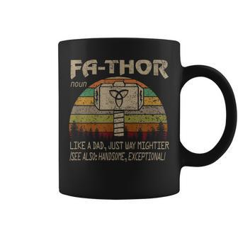 Fa-Thor Like Dad Just Way Mightier Hero Fathers Day Coffee Mug - Monsterry DE