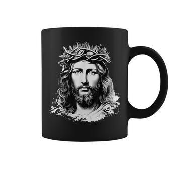 Face Of Jesus Christ Crown Of Thorns Catholic Faith Coffee Mug - Seseable