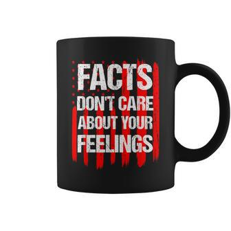 Facts Don't Care About Your Feelings Vintage American Flag Coffee Mug - Seseable