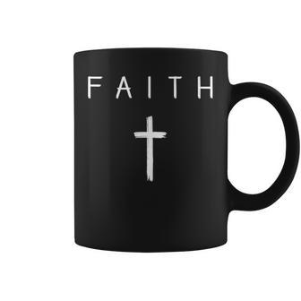 Faith Cross Subtle Christian Minimalist Religious Faith Coffee Mug - Monsterry CA