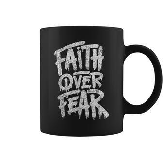Faith Over Fear Christian Inspirational Graphic Coffee Mug | Mazezy DE