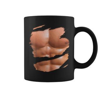 Fake Muscle Under Clothes Chest Six Pack Abs Coffee Mug - Thegiftio UK