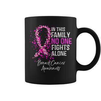In This Family No One Fight Alone Breast Cancer Awareness Coffee Mug - Thegiftio UK