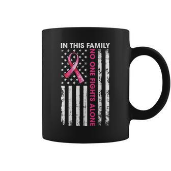 In This Family No One Fight Alone Breast Cancer On Back Coffee Mug - Monsterry AU