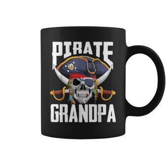 Family Skull Pirate Grandpa Jolly Roger Crossbones Flag Coffee Mug - Monsterry UK