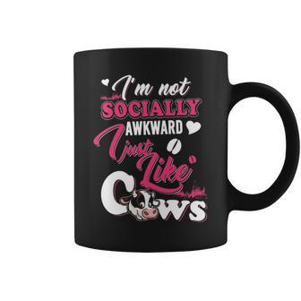 Farmer I Am Not Socially Awkward I Just Like Cow Coffee Mug | Mazezy