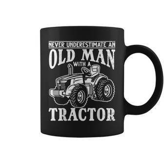 Farming Never Underestimate An Old Man With A Tractor Owners Coffee Mug - Monsterry