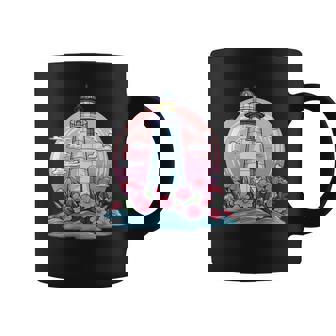 Faro Estética Con Flores I Faro Cuello Taza de café - Regaloses