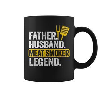 Father Husband Meat Smoker Legend Grilling Dad Meat Smoking Coffee Mug - Monsterry DE