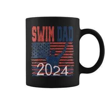 Father's Day 4Th Of July Swim Dad 2024 American Us Flag Coffee Mug - Thegiftio UK