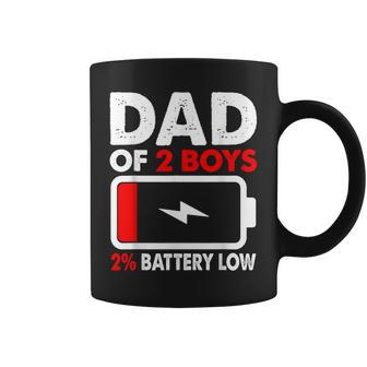 Father's Day Dad Of 2 Boys & Girl 2 Low Battery Coffee Mug - Thegiftio UK