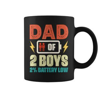 Fathers Day Dad Of 2 Boys Battery Father Of Two Boys Daddy Coffee Mug - Thegiftio UK