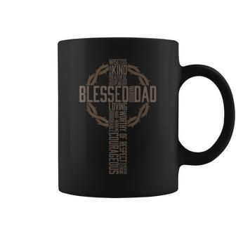 Father's Day For Dad Husband Blessed Dad Christian Coffee Mug - Monsterry DE