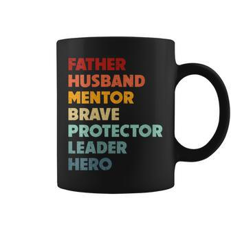 Father's Day Distressed Dad Husband Protector Leader Brave Coffee Mug - Thegiftio UK