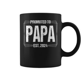 Father's Day First Time Dad 2024 Promoted To Papa Est 2024 Coffee Mug - Thegiftio UK