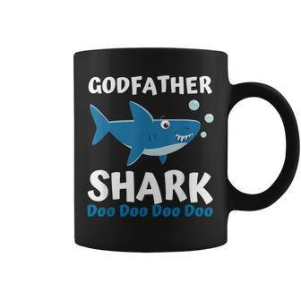 Fathers Day From Godson Goddaughter Godfather Shark Coffee Mug - Seseable