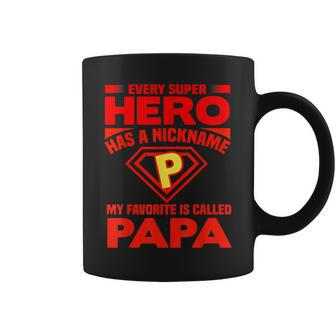 Father's Day Present Dads Super Hero Called Papa Coffee Mug - Seseable