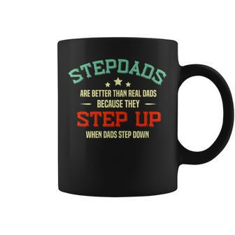 Fathers Day Step Dad Stepped Up Stepfather Coffee Mug - Monsterry CA
