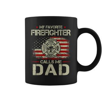 My Favorite Firefighter Calls Me Dad For Fathers Day Coffee Mug - Monsterry