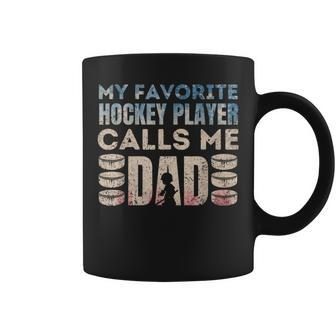 My Favorite Hockey Player Calls Me Dad Usa Flag Father's Day Coffee Mug - Thegiftio UK