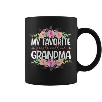 My Favorite People Call Me Grandma Floral Mother's Day Coffee Mug - Seseable