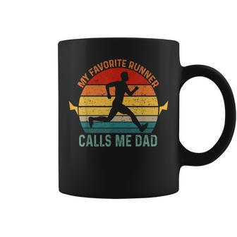 My Favorite Runner Calls Me Dad Runnig Father's Day For Men Coffee Mug - Seseable