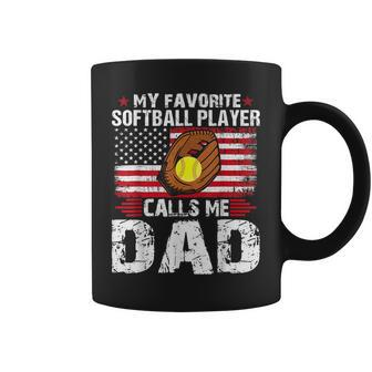 My Favorite Softball Player Calls Me Dadsoftball Dad Coffee Mug - Monsterry