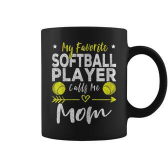 My Favorite Softball Player Calls Me Mom Softball Player Mom Coffee Mug - Thegiftio UK
