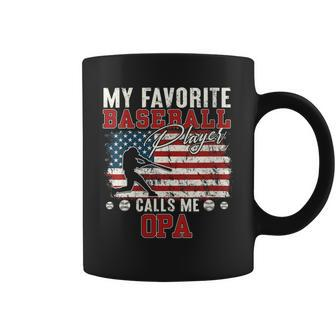 My Favorite Softball Player Calls Me Opa Father's Day Coffee Mug - Thegiftio UK