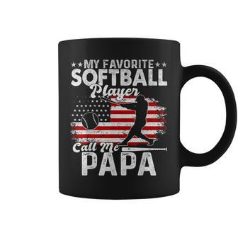 My Favorite Softball Player Calls Me Papa Father's Day Coffee Mug - Thegiftio UK