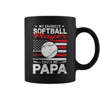 My Favorite Softball Player Calls Me Papa Father's Day Dad Coffee Mug - Thegiftio UK