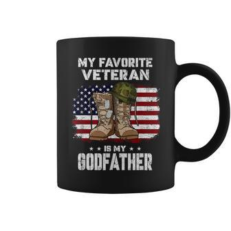 My Favorite Veteran Is My Godfather American Flag Veterans Coffee Mug - Monsterry