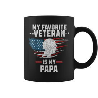 My Favorite Veteran Is My Papa Kids Veterans Day Coffee Mug - Monsterry